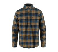 Fjällräven Herren Langarmhemd Singi Heavy Flannel marineblau/braun – Gr. L