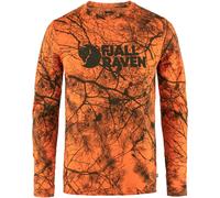 Fjällräven Herren Langarmshirt Värmland Wool – Orange Multi Camo – Größe M