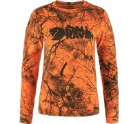 Fjällräven Damen Värmland Wool LS T-Shirt, Orange Multi Camo, XL