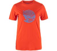 Fjällräven Women's Abisko Wool Fox Short Sleeve Flame Orange-Ultramarine S