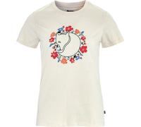 Fjällräven Damen T-Shirt Fjällblomster Fox – Kurzarm 100% Baumwolle Weiß L