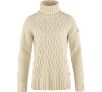 Fjällräven Övik Cable Knit Roller Neck Damen Strick Rollkragen Pullover 113 - Chalk White M