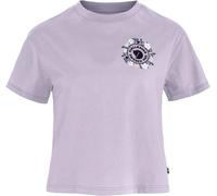 Fjällräven T-Shirt Fjällblomster Logo Damen Kurzarm 100% Baumwolle Lila Gr. S