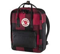 Fjallraven Fjällräven, Kånken Re-Wool , Rucksack, Rot Schwarz, Onesize, Unisex-Erwachsener, 28x12x36cm