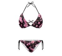 FJAUOQ Badeanzüge für Damen, hohe Taille, String-Bikini-Set für Damen, Größe XS-XXL, Cherry Blossom, M
