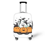 FJAUOQ Border Collie Art Painting Travel Luggage Cover, Broken Holes Design Dog Lover Suitcase Cover Washable Baggage Cover for Women Girls, Halloween-Kürbis-Geist, XL(29-32 IN)