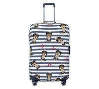 FJAUOQ Dackel-Welpen-Anker, gestreift, Gepäckabdeckung, Reisekoffer-Schutzhüllen, waschbar, passend für 45,7 - 81,3 cm Gepäck (nicht im Lieferumfang enthalten), Siehe Abbildung, XL