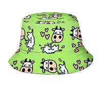 FJAUOQ Fischerhut, Kühe, trinkend, leckerer Milch, Fischerhut, Strand, Reisen, Sonnenhut, Outdoor-Kappe für Unisex Männer Frauen, Kühe trinken leckere Milch, One size