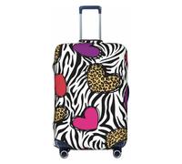 FJAUOQ Gepäckabdeckung mit buntem Herz-Leoparden-Zebramuster, waschbar, passend für 45,7 - 81,3 cm Gepäck (nicht im Lieferumfang enthalten), Siehe Abbildung, S