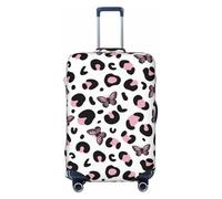 FJAUOQ Gepäckabdeckung mit Leopardenmuster und Schmetterlingen, waschbar, passend für 45,7 - 81,3 cm (18-32 Zoll) Gepäck (nicht im Lieferumfang enthalten), Siehe Abbildung, XL