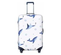 FJAUOQ Gepäckabdeckung mit niedlichen Walen, Stachelrochen, Blasen, Reisekoffer-Schutzhüllen, waschbar, passend für 45,7 - 81,3 cm Gepäck (nicht im Lieferumfang enthalten), Siehe Abbildung, M