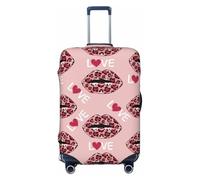 FJAUOQ Lips Love Gepäckhülle mit Leopardenmuster, waschbar, passend für 45,7 - 81,3 cm Gepäck (nicht im Lieferumfang enthalten), Siehe Abbildung, M