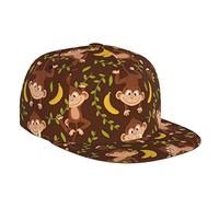 FJAUOQ Lustige Affe mit Banane Baseball Cap Niedliche Affe Hüte Einstellbare Sommer Snapback Trucker Hut für Damen Herren, Monkey-c0004, One size