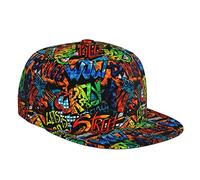 FJAUOQ Lustige Graffiti Baseball Cap Trucker Snapback Hüte Vintage Ball Hut Einstellbare Sport Caps für Männer Frauen, Bunte Graffiti-a015, One size