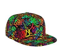 FJAUOQ Lustige Graffiti-Baseballkappe, Trucker-Snapback-Hut, Vintage-Ballmütze, verstellbare Sportkappen für Männer und Frauen, Buntes Graffiti-a013, Einheitsgröße