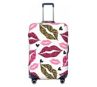 FJAUOQ Modische Glitzer-Leoparden-Lippen-Gepäckabdeckung, Reisekoffer-Schutzhüllen, waschbar, passend für 45,7 - 81,3 cm Gepäck (nicht im Lieferumfang enthalten), Siehe Abbildung, S