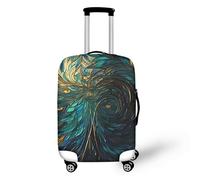 FJAUOQ Reisegepäck-Abdeckung, Pfauenform, Spirale, Gothic-Glasmuster, Spandex, Koffer-Schutz, kratzfest, passend für 45,7 - 81,3 cm Gepäck, Glasspirale mit Pfauenmotiv, M(22-24 IN)