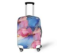 FJAUOQ Reisegepäck-Abdeckung, Pfauenform, Spirale, Gothic-Glasmuster, Spandex, Koffer-Schutz, kratzfest, passend für 45,7 - 81,3 cm Gepäck, Bunte Marmorierstruktur, M(22-24 IN)