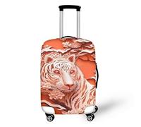 FJAUOQ Rosa 3D-Kuchen-Reisegepäck-Abdeckung, gebrochene Löcher, köstliche Kuchen, Kekse, Kofferabdeckung, waschbar, für Damen und Mädchen, Relief Tiger, L(25-28 IN)