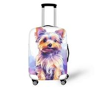 FJAUOQ Rosa 3D-Kuchen-Reisegepäck-Abdeckung, gebrochene Löcher, köstliche Kuchen, Kekse, Kofferabdeckung, waschbar, für Damen und Mädchen, Yorkshire Aquarell, M(22-24 IN)