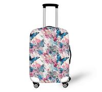 FJAUOQ Rosa 3D-Kuchen-Reisegepäck-Abdeckung, gebrochene Löcher, köstliche Kuchen, Kekse, Kofferabdeckung, waschbar, für Damen und Mädchen, Fluid Butterfly, L(25-28 IN)