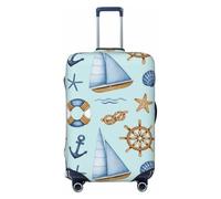 FJAUOQ Segelboot-Lenkradanker, Vintage-Gepäckabdeckung, Reisekoffer-Schutzhüllen, waschbar, passend für 45,7 - 81,3 cm Gepäck (nicht im Lieferumfang enthalten), Siehe Abbildung, S