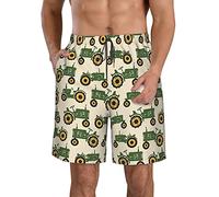 FJAUOQ Traktor Auto Herren Badehose Schnell Trocknende Strandshorts mit Taschen, Siehe Abbildung, Verschiedene Größen