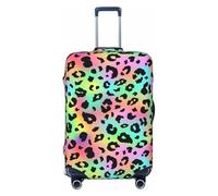 FJAUOQ Trendiger Regenbogen, Leopardenmuster, coole Gepäckabdeckung, Reisekoffer-Schutzhüllen, waschbar, passend für 45,7 - 81,3 cm Gepäck (nicht im Lieferumfang enthalten), Siehe Abbildung, XL