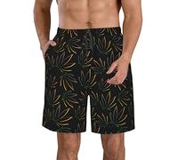 FJAUOQ Weed Marihuana Leaves Herren Strand-Shorts, schnell trocknende Badehose mit Taschen für Männer, lässige Badeanzüge, weiß, XL