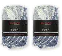 Fjord - Pro Lana - Wolle - Norwegermuster - Handstrickgarn - 70 Prozent Schurwolle - 30 Prozent Polyacryl - Lauflänge ca. 350 m/ 100g (91) (Packung mit 2)