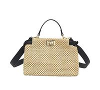 FJZFXKZL Strandtasche Stroh, Frauen Umhängetaschen Sommer Strand Strohbeutel Mode Handtasche und Geldbörsen Große Kapazität Reise Taschen Tasche Gewebte Crossbody Bag