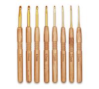 fKiZanthene Häkelnadel Set aus Holz und Aluminium mit neun Größen, Häkelnadeln Set für Häkeln und Stricken, Crochet Hook Set für Handarbeiten zu Hause und unterwegs