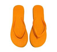 Flache Damen-Flip-Flop-Sandalen, weite Passform, Sommer, offener Zehenbereich, modisch, Strand, Poo Walking, Zehenschuhe, atmungsaktiv, weich, rückenfrei, Orange, 38.5 EU