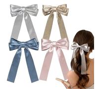 Flache Haarspangen für Damen, niedliche Schleife, rutschfest, flache Klauen, Schleife, Haarklammern, Haar-Accessoires für Damen, für Mädchen, dünnes dickes Haar (4 Stück)