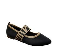 Flache Mary Jane Strick Schuhe mit Pitzen Zehe Ballerina Pumps Dolly Schuhe Barfußschuhe Damen,Schwarz,39 EU