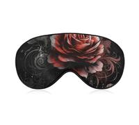 Flache Rosen-Schlafmaske für Damen und Herren, Seitenschläfer-Augenabdeckung mit verstellbarem Riemen, weich, atmungsaktiv, Verdunkelungsmaske, rutschfest, tiefer Schlaf, Reiseutensilien