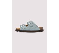 Flache Sandale Damen Denim Leder Komfort 40 Denim