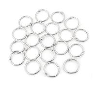 Flache Schlüsselanhänger Ringe 20PCS, Metall Klappring Buchbinder Split, Metall Schlüsselringe für Album Scrapbook Duschvorhang Schlüsselanhänger(M)