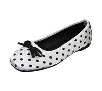 Flache Schuhe Damen Eckige Spitze Ballerinas Mit Schleife Satin Gepunktet Slipper Breite Füße Tanzschuhe Für Büro Arbeitsweg Reise Urlaub Freizeit Shopping
