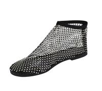 Flache Schuhe Damen Sommer Damenschuhe Ultra Comfortable Glitzernde Schuhe Atmungsaktives Dehnbare Netzschuhe Glänzend Freizeitschuhe mit Edelsteinen Sparkly Crystal Slip on Mesh Flat Shoes