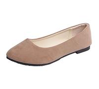 Flache Schuhe Zum Kleid - Ballerinas Damen Sportliche Ballet Flats Spitz Bequem Flat Ballerina Atmungsaktive Slip-On Sommerschuhe Damenschuhe Flach Tanzschuhe Ballettschuhe Khaki 41