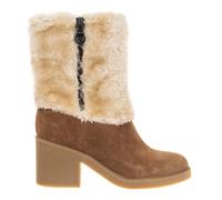 Flache Stiefelette aus Wildleder mit runder Spitze FLRIL4SUE10 woman EU35