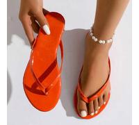 Flache Zehentrenner Sandalen für Damen, Sommer Lässig Slip-On Römische gestrickte Strandpantoffeln, geeignet für Kleider, draußen, Strand, Wohnung, We