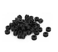 Flacher Gummiring mit Öse und Kabeldichtung, Schwarz, 5 mm Innendurchmesser, 50 Stück