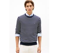 Flag Embroidery Crew Neck Jumper Blau L