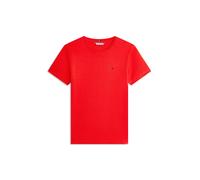 Flag Embroidery Crew Neck Slim T-Shirt Orange L