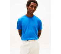 Flag Embroidery Crew Neck T-Shirt Blau L