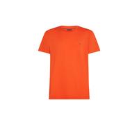 Flag Embroidery Crew Neck T-Shirt Orange XL