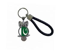 Flagge Schlüsselanhänger Pakistan Souvenir Geschenk Schlüsselanhänger Eule Anhänger Schlüsselanhänger für Männer Frauen, Pakistan