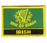 Flaggen Aufnäher Patch Erin go Bragh Schrift Fahne NEU